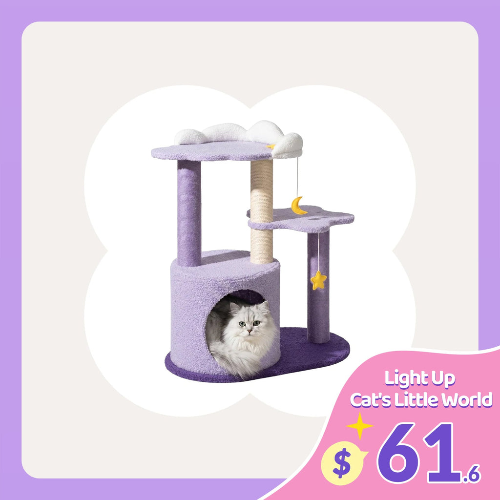 28 Inch Moonlight Cottage Cat Tree - Main View