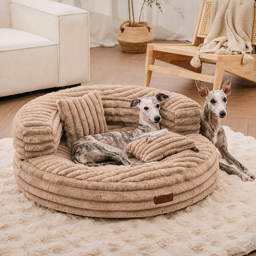 Ultra-Soft Orthopedic Donut Dog Bed with Removable Pillows