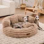 Ultra-Soft Orthopedic Donut Dog Bed with Removable Pillows