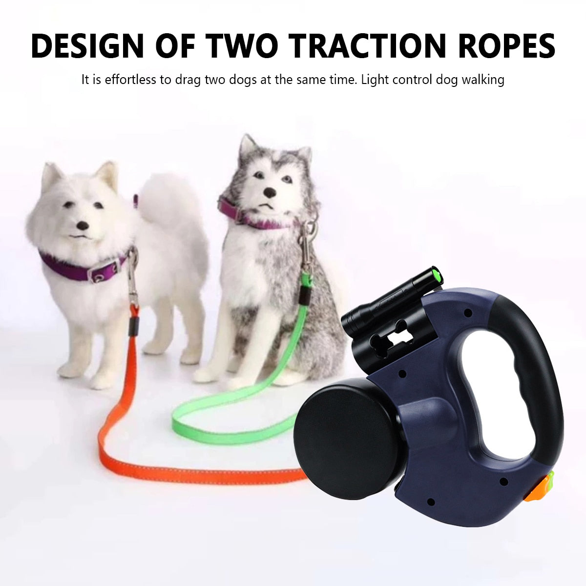 Retractable Dog Leash in use