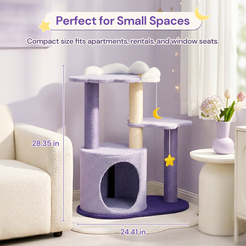 Moonlight Cottage Cat Tree - Small Space