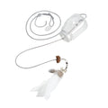 Door-Mount Cat Treat Dispenser with Retractable Feather Toy