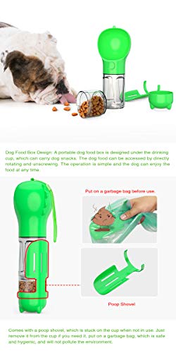 Portable pet water bottle in use