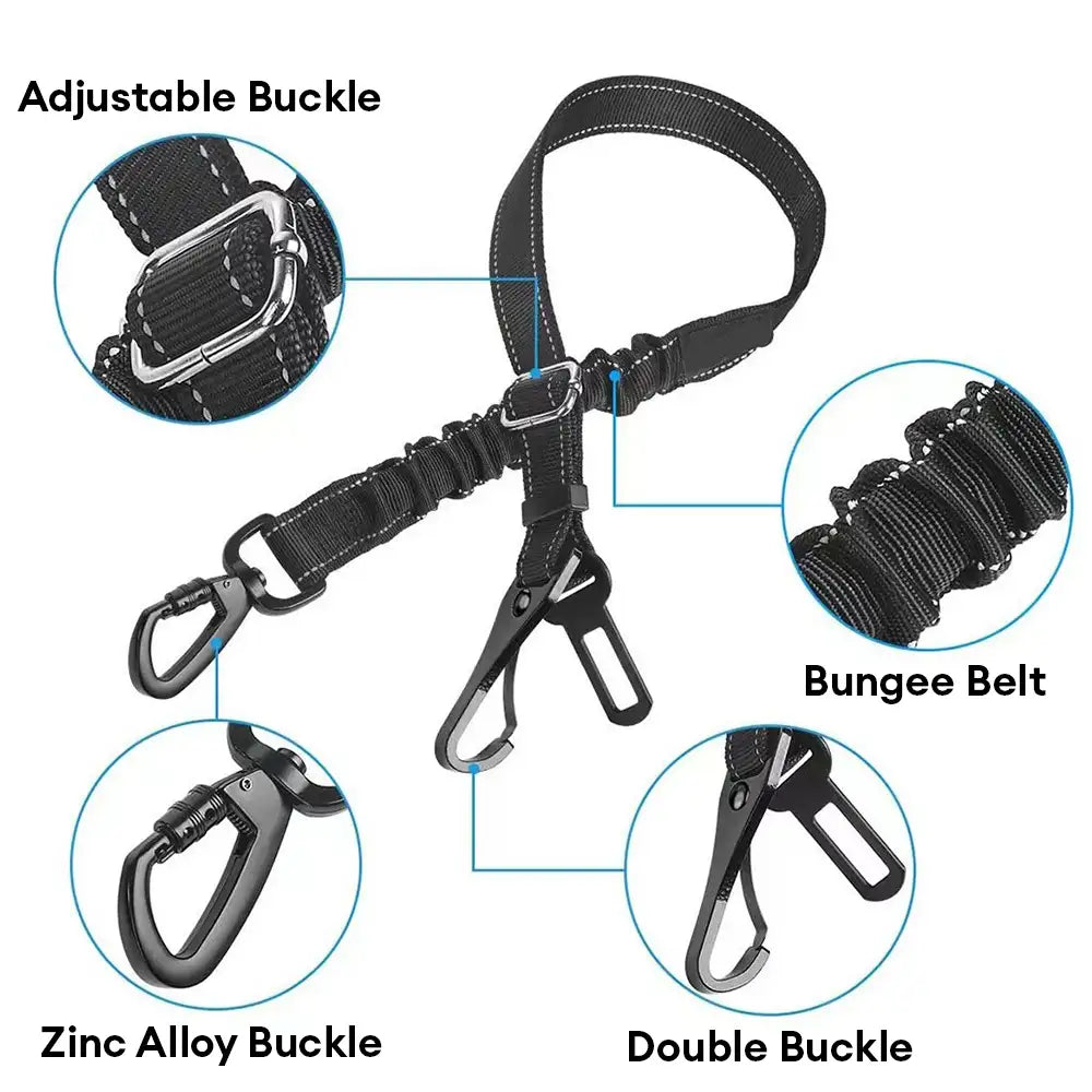 Dog Car Seat Belt - bungee stretch