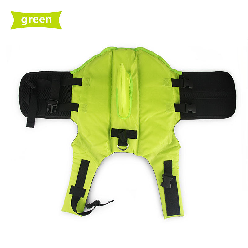 Dog Life Vest Summer Shark Design - Green