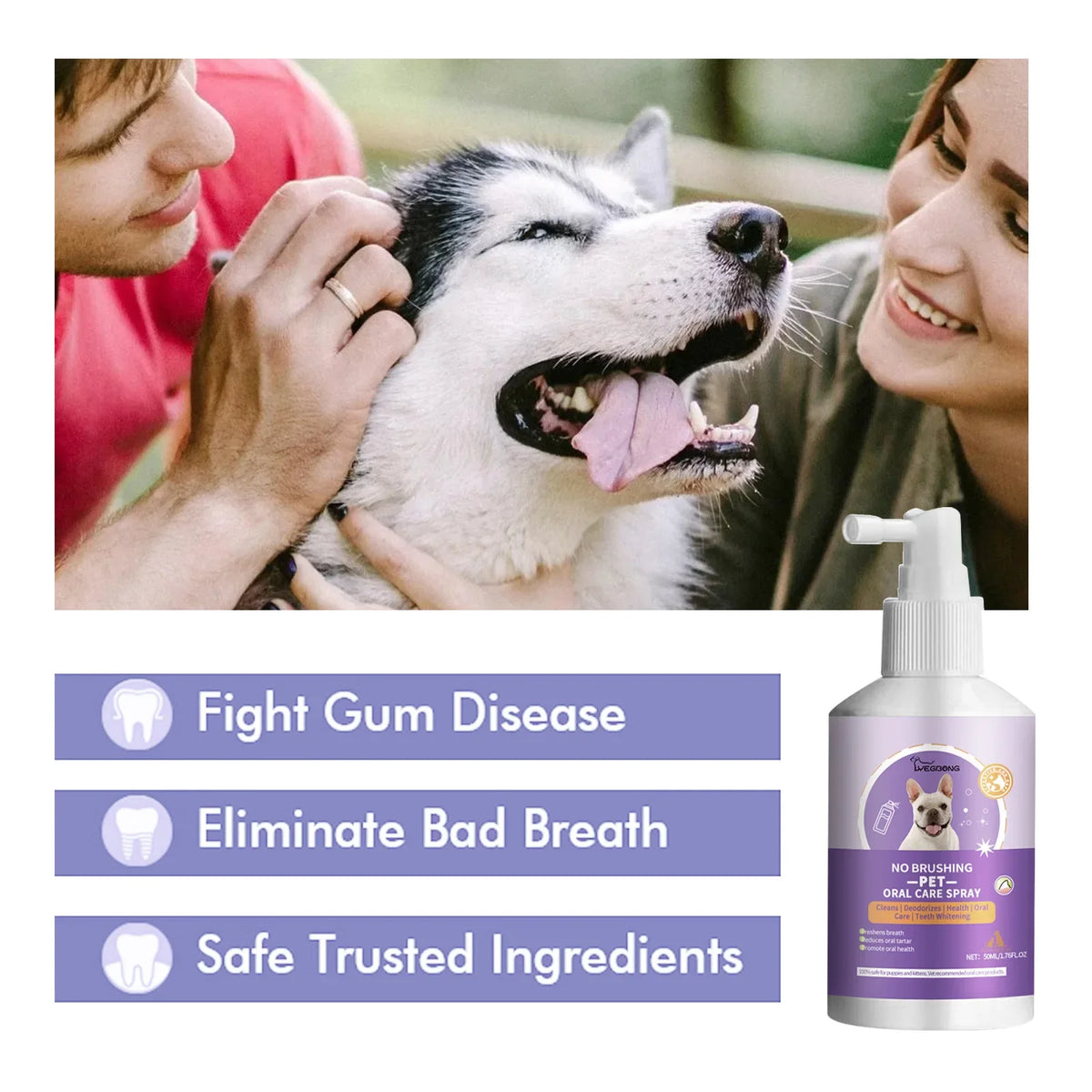 Dog Teeth Cleaning Spray Before After