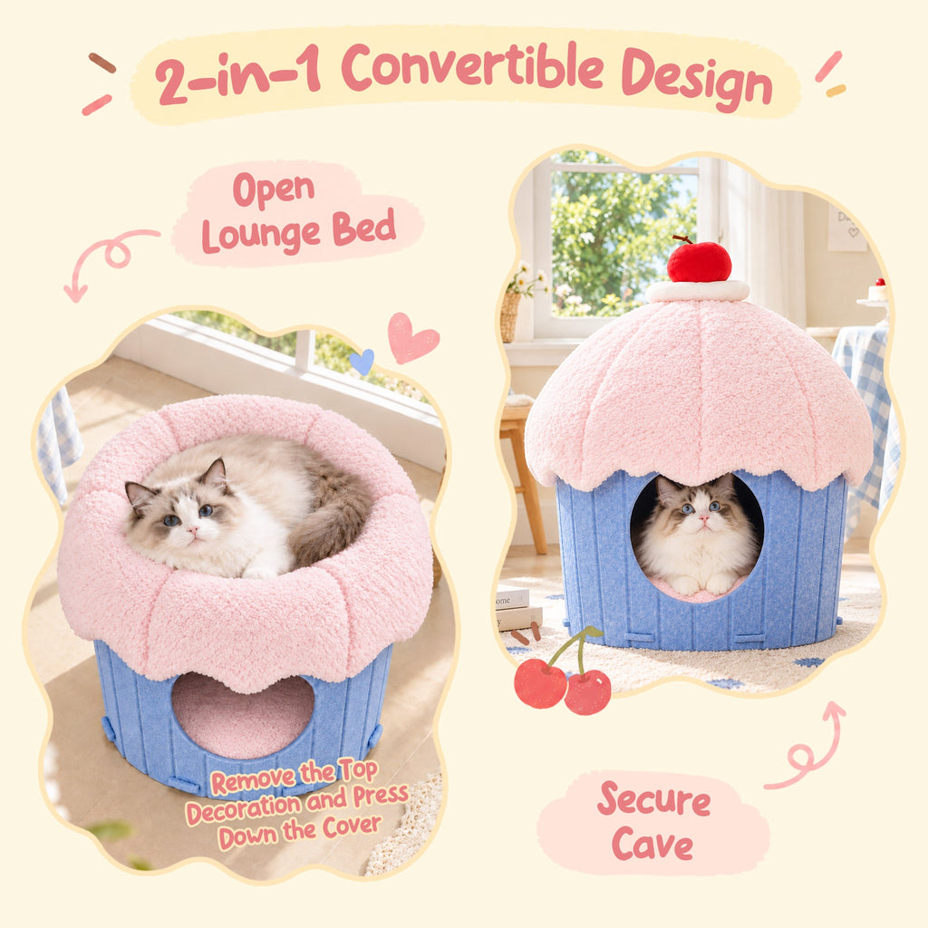 Cupcake 2-in-1 Felt Cat Condo