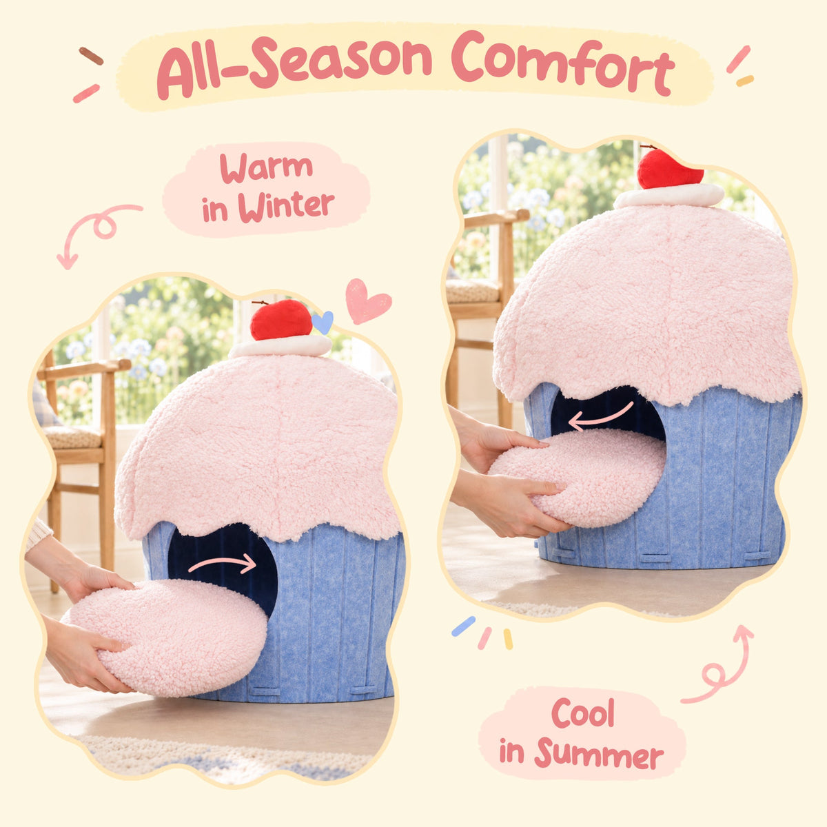 Cupcake 2-in-1 Felt Cat Condo