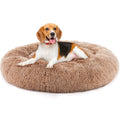 Premium fluffy round cat bed with anti-slip bottom