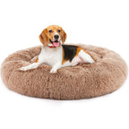 Premium fluffy round cat bed with anti-slip bottom