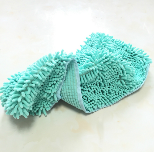 Green quick-dry chenille pet towel