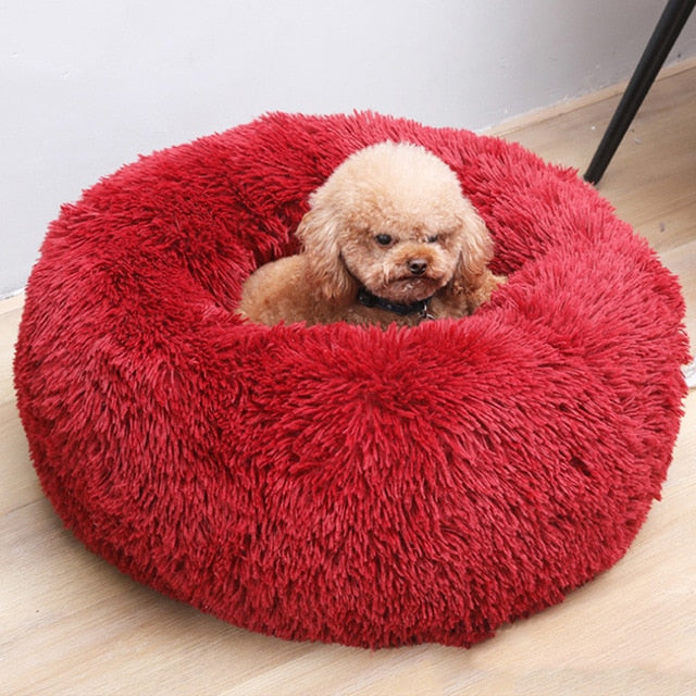 Premium Fluffy Round Cat Bed with cat