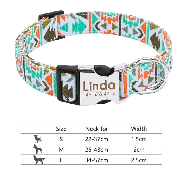 Personalized Dog Collar Engraved ID Tag