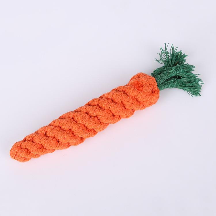 Anti-Anxiety Carrot Rope Toy with dog