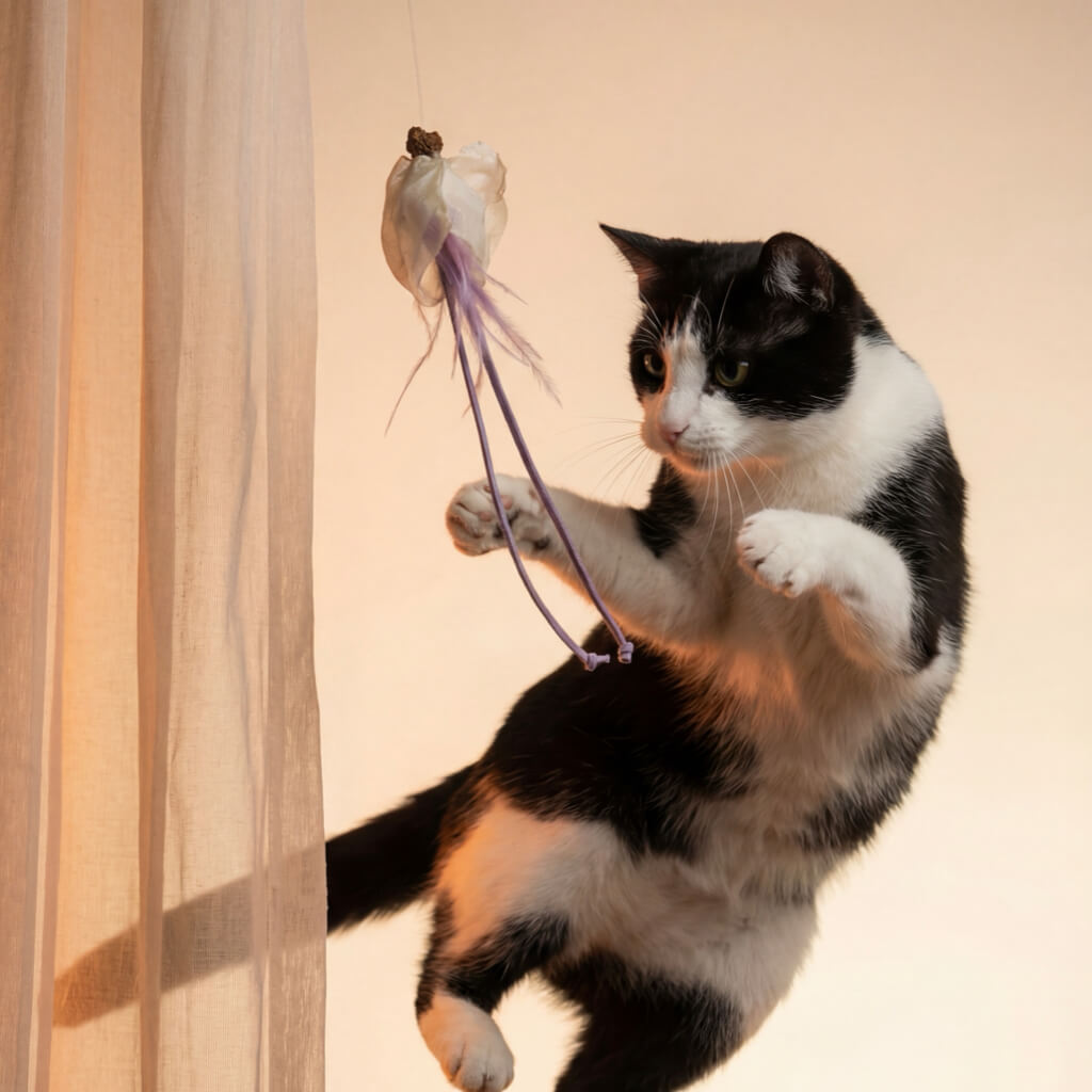 Feather Cat Toy - Cat Playing