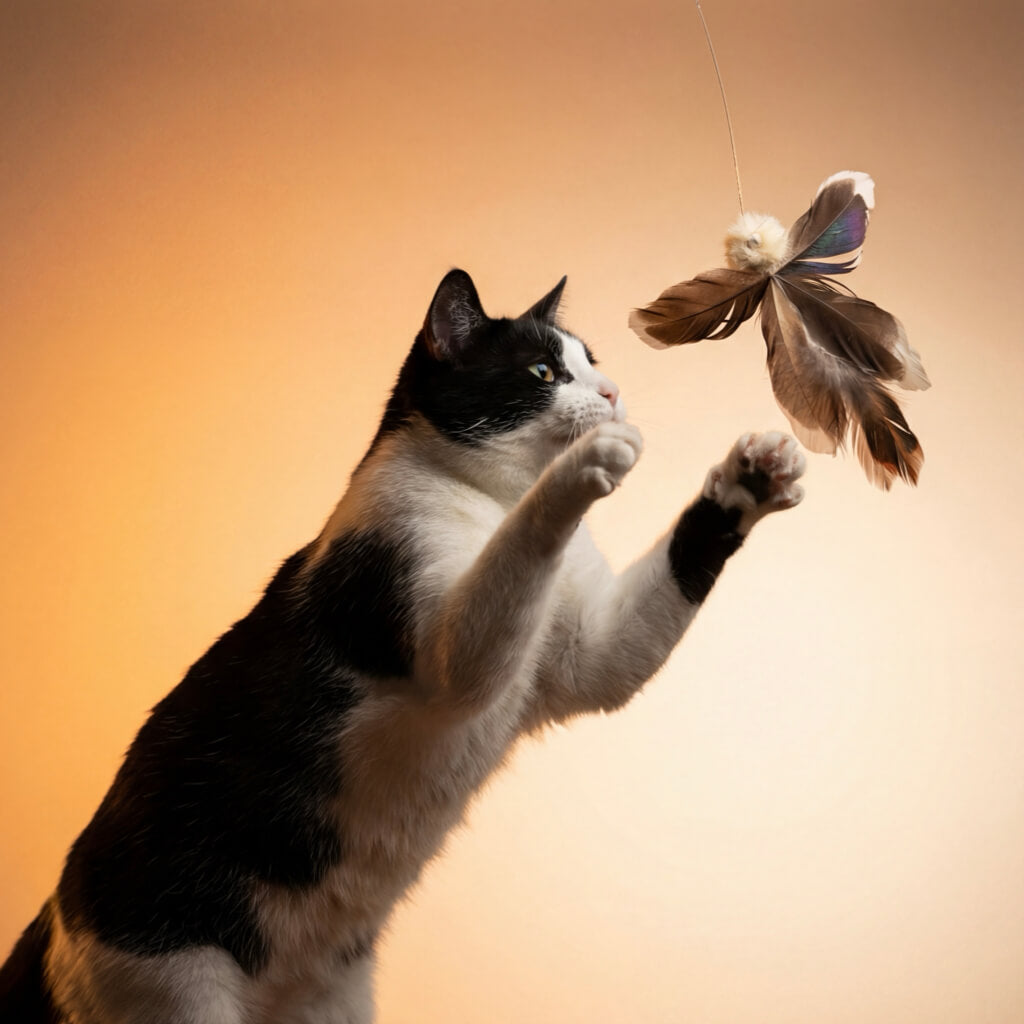 Feather Cat Toy - Bell Close-Up