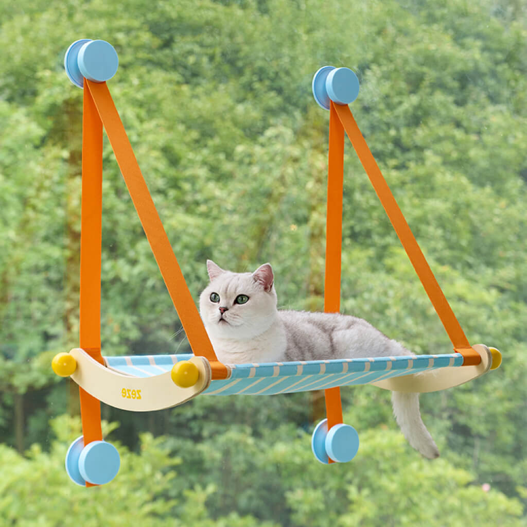 Canvas Window Hammock Lounger for Cats — Suction Cup Mount